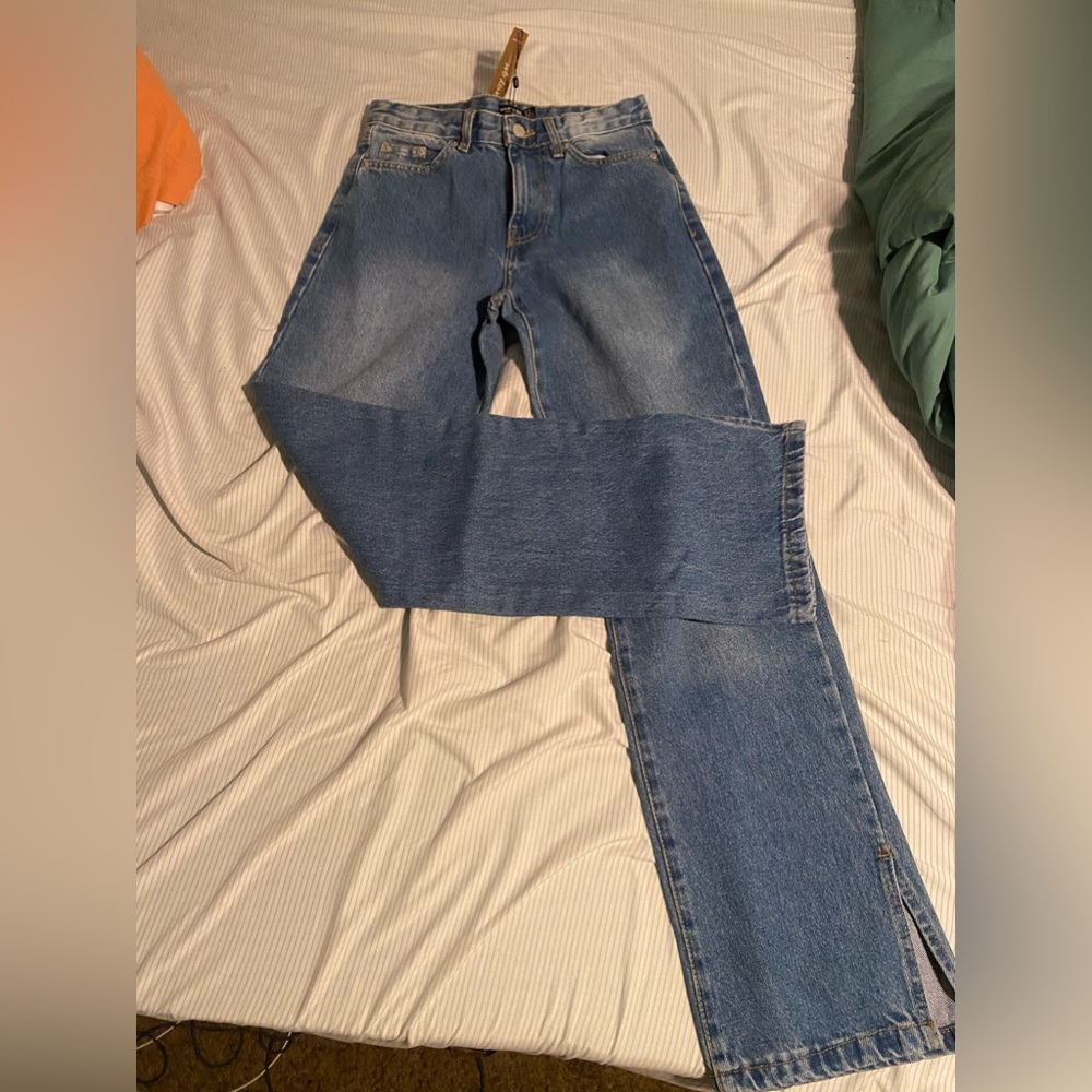 Nasty gal, petite split hem jeans